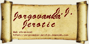Jorgovanka Jerotić vizit kartica